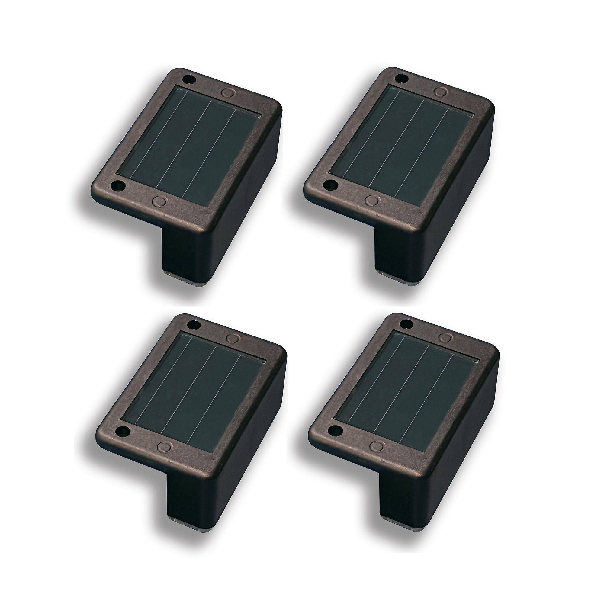 Maxsa Innovations Solar-Powered LED Deck Lights - Black, 4 Pcs, Model# 47331-BK